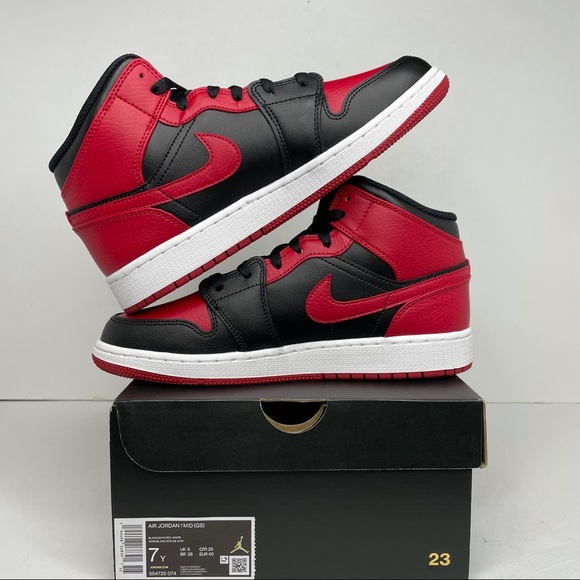 Nike Air Jordan 1 Retro Mid GS “Banned/Bred” NEW - Picture 3 of 4